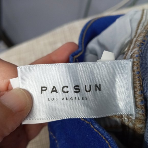 PACSUN Women's Ankle Jegging Jeans Size 30 High Rise Raw Hem Royal Blue Denim - Picture 10 of 15